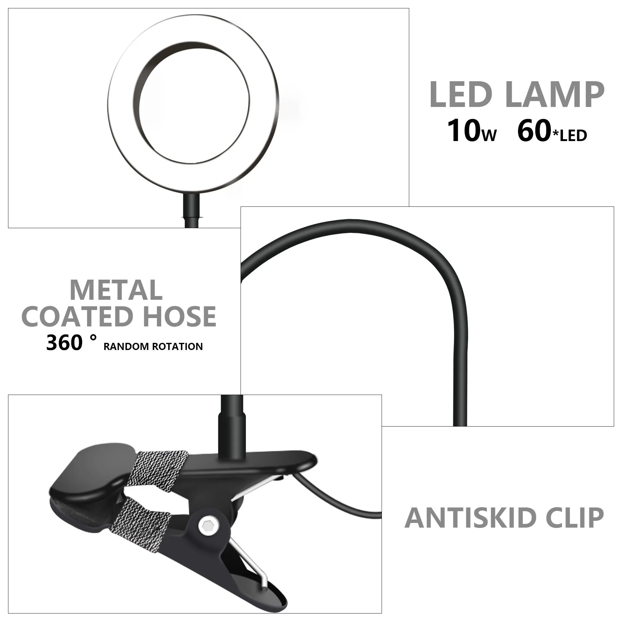 Lampe circulaire avec pince