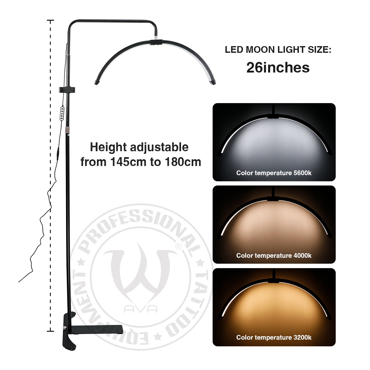 Lampe Led en Arc sur Pied - Noir