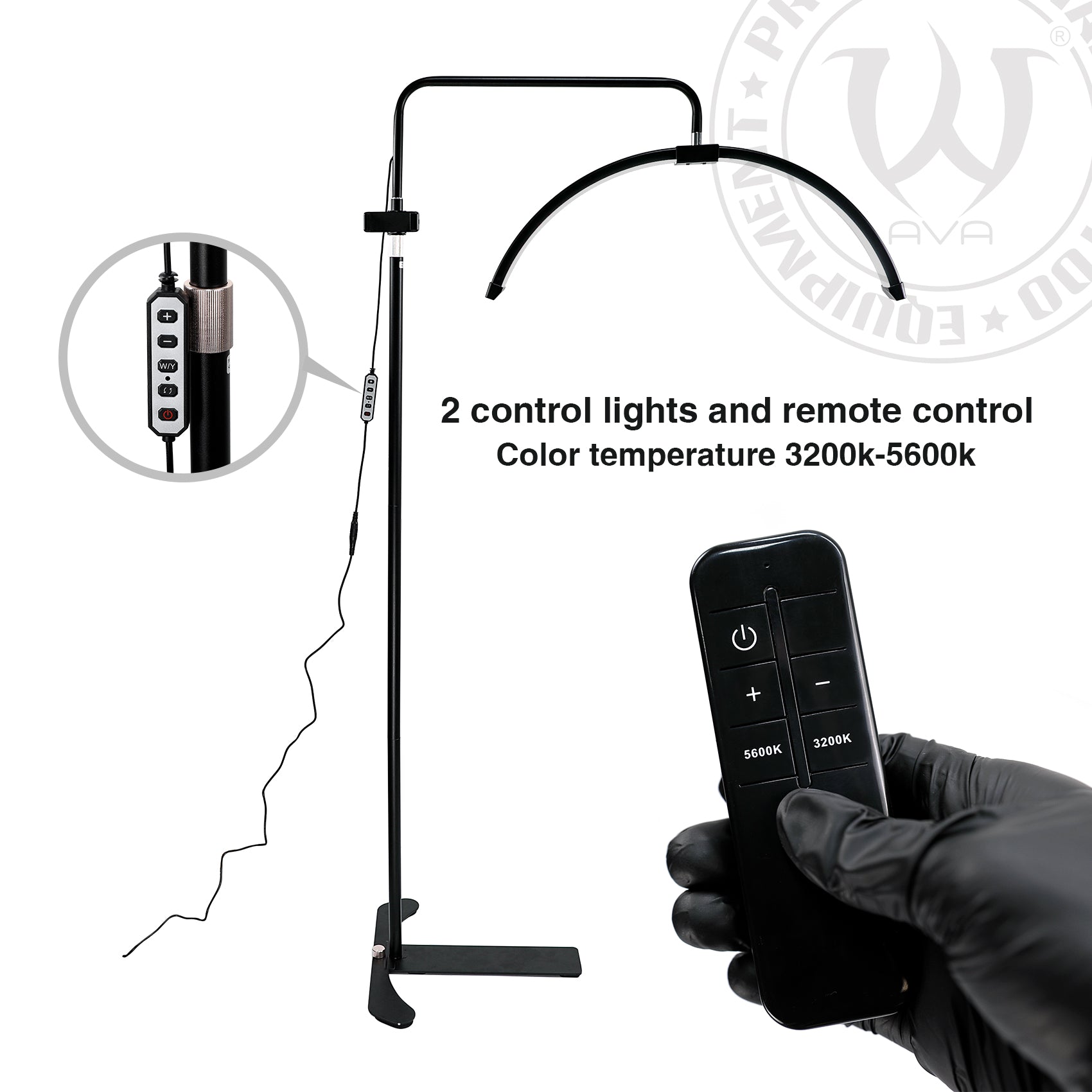 Lampe Led en Arc sur Pied - Noir