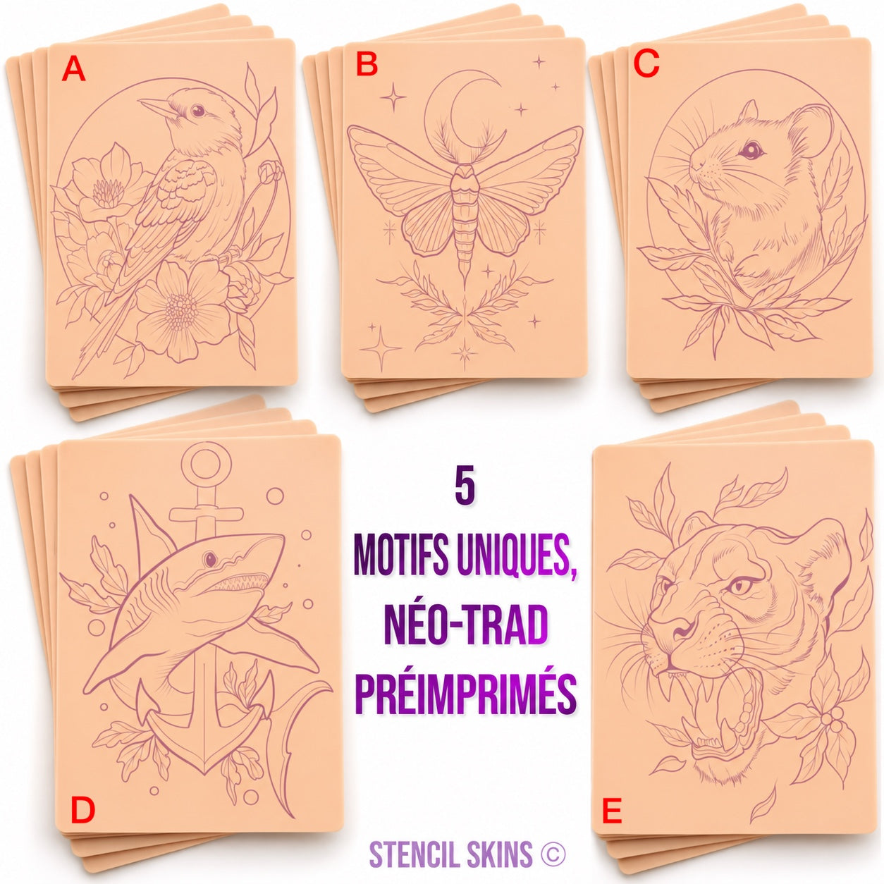STENCIL SKINS - Peaux d'Entrainement pré-imprimées