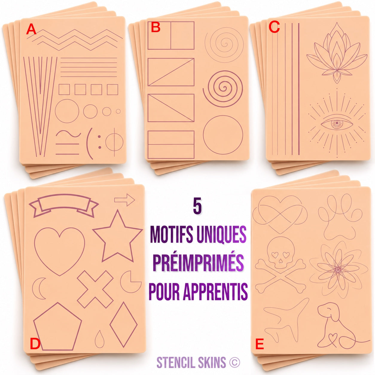 STENCIL SKINS - Peaux d'Entrainement pré-imprimées