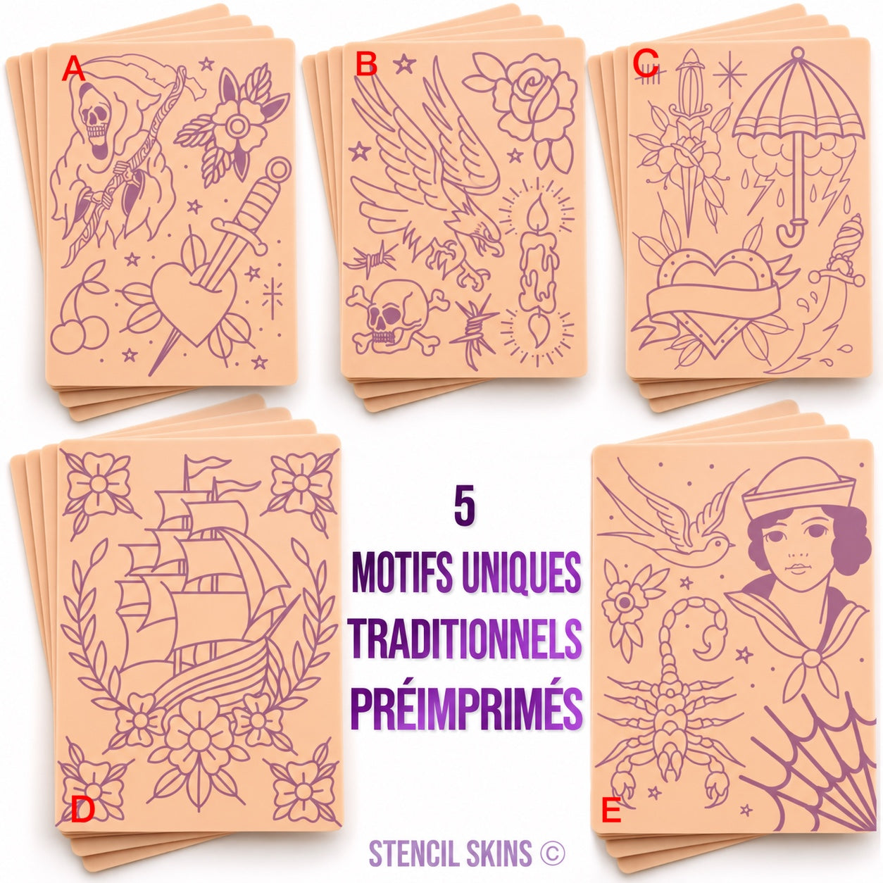 STENCIL SKINS - Peaux d'Entrainement pré-imprimées