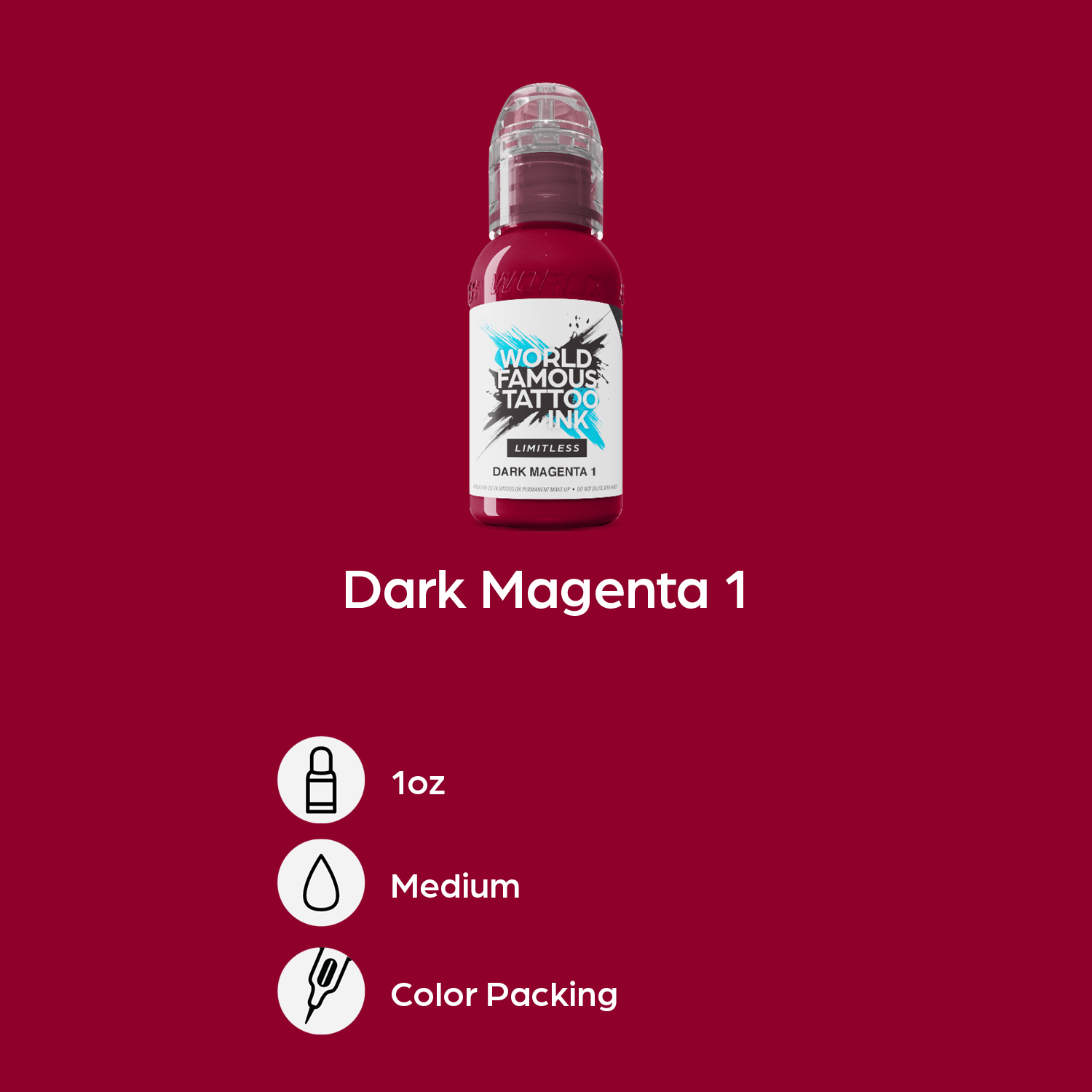 WORLD FAMOUS INK Limitless - Dark Magenta 1