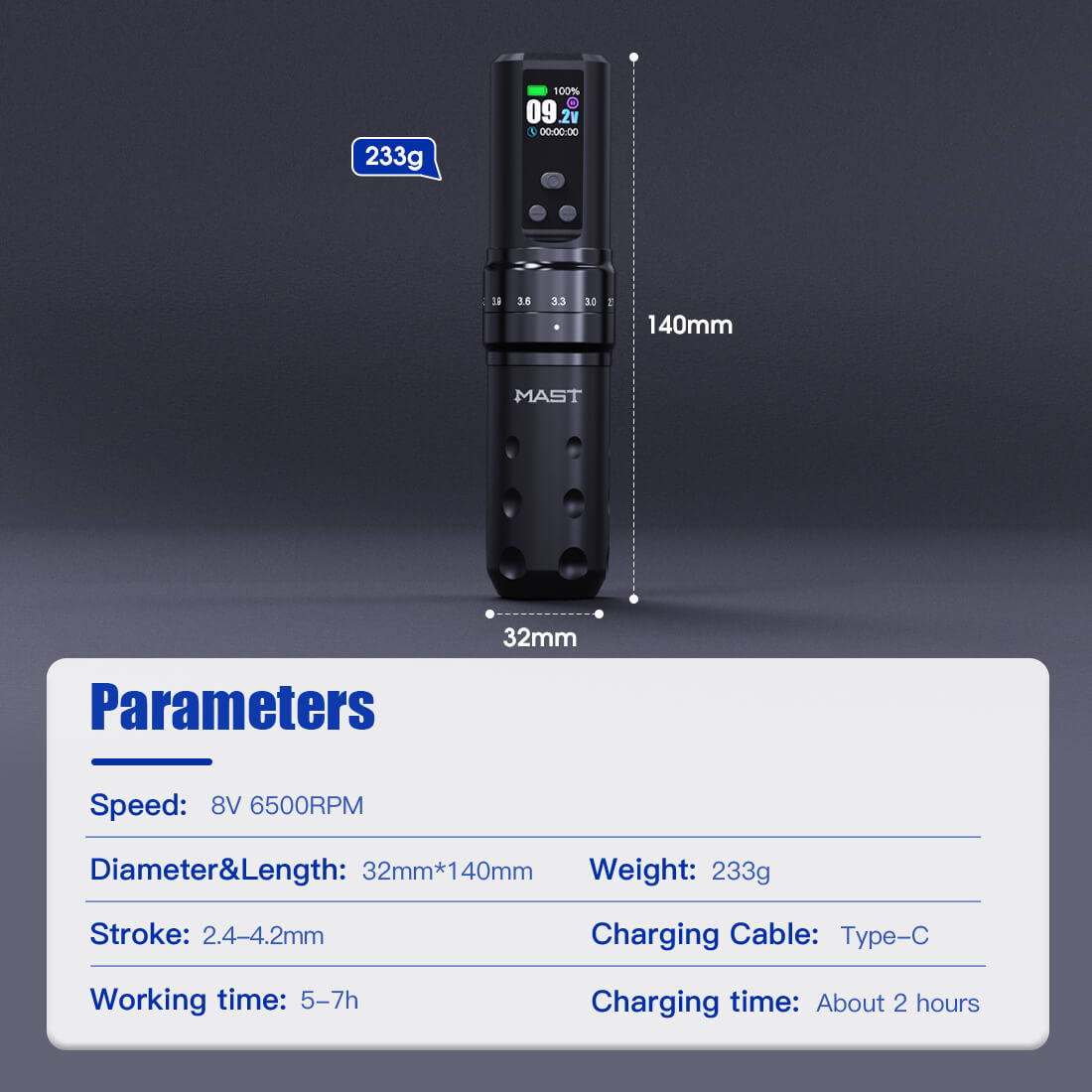 MAST- FOLD PRO 2 - Gold - Stroke ajustable